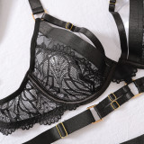 Women Sexy Lace Bra Mesh See-Through Sexy Lingerie Set