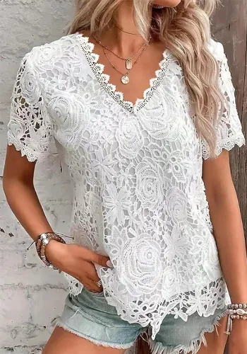 Women lace short-sleeved T-shirt