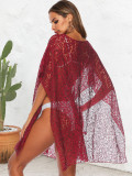 Women Beach Holidays Beach Dress See-Through Lace Bikini Sun Protection Cover-up