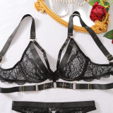 Women Sexy Lace Bra Mesh See-Through Sexy Lingerie Set