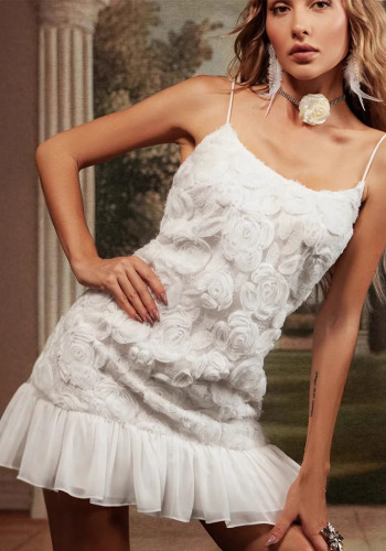 Women Summer Flower Patchwork Strap Dress