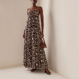 Women Printed Backless Holidays Strap Dress