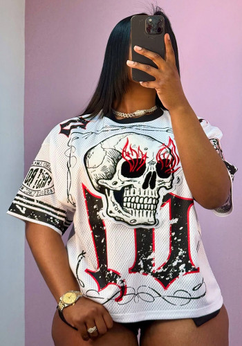 Trendy Letter Printed Round Neck Loose Short-Sleeved T-Shirt for Women