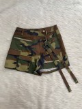Casual Zipper Camouflage Pocket Shorts for Women