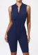 Spring Summer Hollow Sleeveless Zipper Yoga Sports and Fitness Jumpsuit