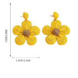 Bohemian Earrings Candy Color Women’s Earrings Raffia Braided Flower Necklace