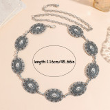 Bohemian Silver Heart Print Belt for Women Metal Accessory