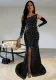Sexy Slim Luxury Beaded Slit Dress for Women