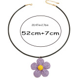 Bohemian Earrings Candy Color Women’s Earrings Raffia Braided Flower Necklace