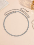 Bohemian Silver Heart Print Belt for Women Metal Accessory