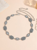 Bohemian Silver Heart Print Belt for Women Metal Accessory