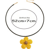 Bohemian Earrings Candy Color Women’s Earrings Raffia Braided Flower Necklace