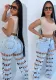 Ripped Denim Street Fashion Hollow High-Waist Straight Pants for Women