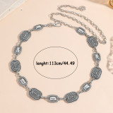 Bohemian Silver Heart Print Belt for Women Metal Accessory