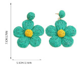 Bohemian Earrings Candy Color Women’s Earrings Raffia Braided Flower Necklace