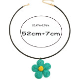 Bohemian Earrings Candy Color Women’s Earrings Raffia Braided Flower Necklace