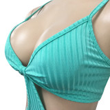 Sexy Knitted Strap Solid Color Dress for Women