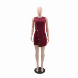 Women's Solid Color Casual Slim A-Line Short Dress