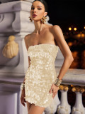 Women Party Beaded Sequin Mini Dress