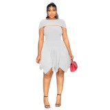 Women Elegant Irregular Strapless Dress