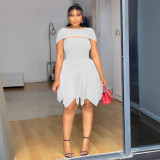 Women Elegant Irregular Strapless Dress