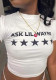 Women Five-pointed Star Letter Crop Top