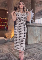 Women Elegant Print Sleeveless Dress
