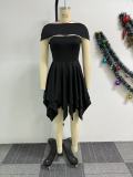 Women Elegant Irregular Strapless Dress