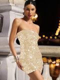 Women Party Beaded Sequin Mini Dress
