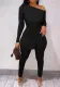 Women Patchwork Slit Long Sleeve Top And Pant Casual Two-piece Set
