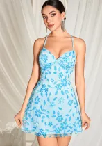 Women Party Beaded Sequin Mini Dress