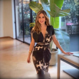 Women Spring Casual Waist Cross Print Tie-dye Dress