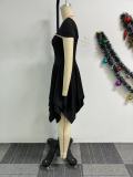 Women Elegant Irregular Strapless Dress