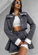 Women Contrast Button Crop Top and Mini Skirt Two-piece Set