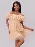 Women Spring Summer Off-shoulder Sexy Mesh Party Off Shoulder Mini Dress
