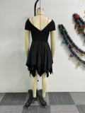 Women Elegant Irregular Strapless Dress