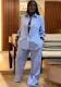 African Women's Summer Turndown Collar Loose Striped Shirt & Wide-Leg Pants Two Piece Set