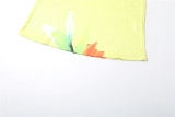 Women's Summer Fashion Print Sleeveless Low-Back Long Dress