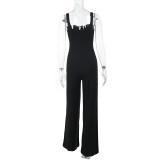 Women's Sexy Lace-Up V-Neck Jumpsuit