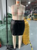 High-Waist Bodycon PU Leather Mini Skirt