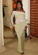 Women's Chic Elegant Irregular Off-Shoulder Long-Sleeve Long Dress