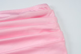 Women's Summer Solid Color Halter Neck Vest Slim Skirt Two Piece Set