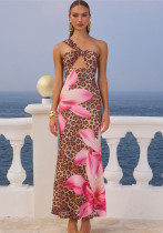 Women's Chic Leopard-Print Slim Sexy Low-Back Dress