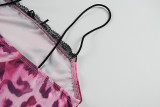Women's Summer Printed Sexy Straps Low-Back Slim-Waist Bodycon Dress