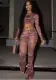 Women's Casual Micro-Transparent Sexy Slim Short Top & Long Pants Two Piece Set