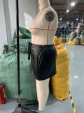 High-Waist Bodycon PU Leather Mini Skirt