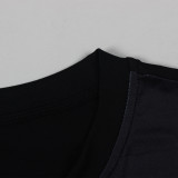Women's Summer Street Fashion Print Round-Neck Sleeveless T-Shirt