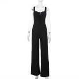 Women's Sexy Lace-Up V-Neck Jumpsuit