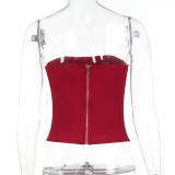Women's Holiday-Style Strapless Slim Waist Vest