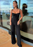 Women's Sexy Lace-Up V-Neck Jumpsuit